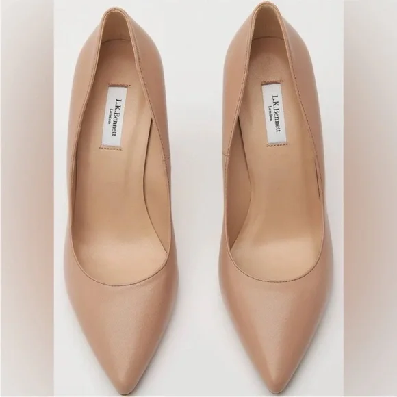 Elegant L.K. Bennet Nude Leather Pumps/Heels Size 8 - Picture 2 of 14